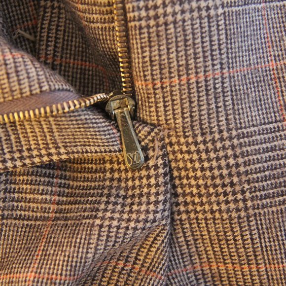 Louis Vuitton Women's 100% Wool Brown Twill Woven Wide-Leg Dress Pants/Trousers - Picture 3 of 7